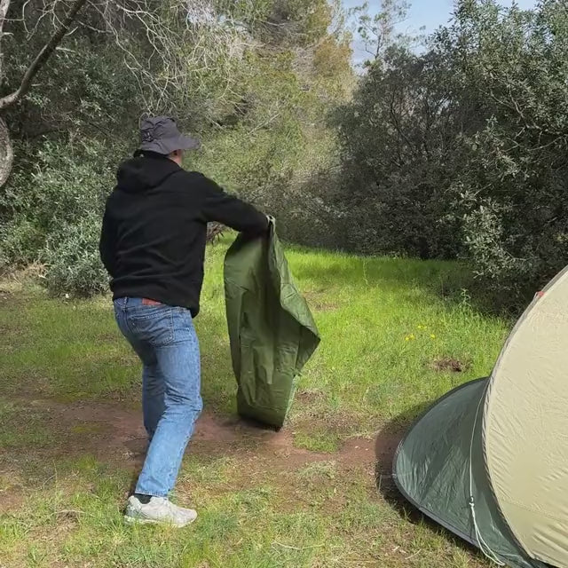 Unroll, step on the built-in foot pump, sleep — Uskoo AirFlex setup in real time