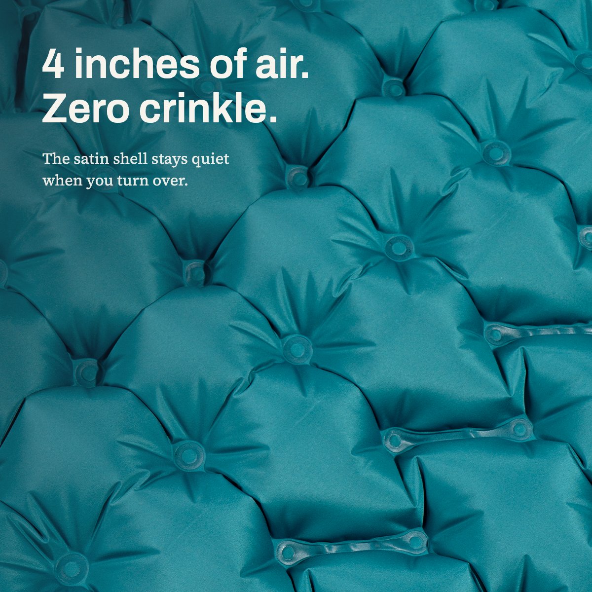 4 inches of air, zero crinkle — AirFlex satin shell macro
