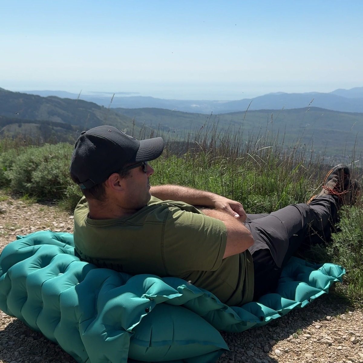 AirFlex folded into a lounger at a mountain summit Image